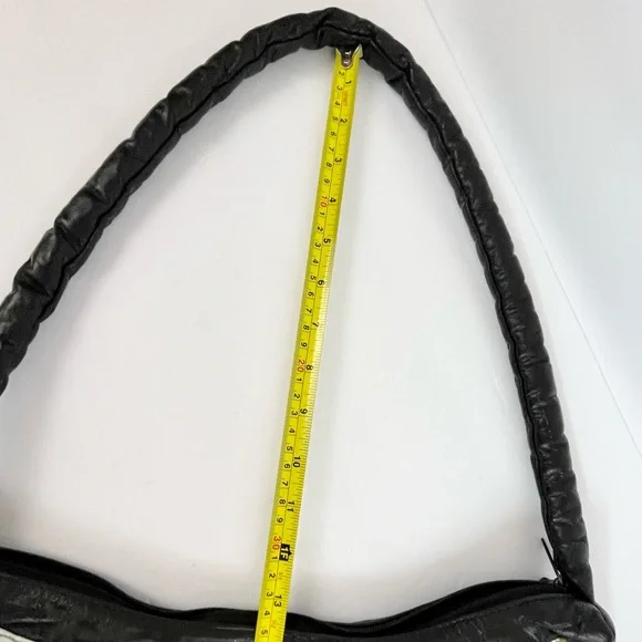 Vintage Black Hobo Bag with Floral Embroidery - Picture 12 of 16